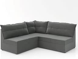 Sofá de Canto 5 Lugares Renaut Suede Cinza Mamflex