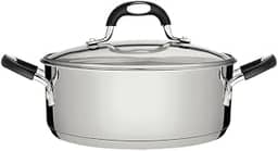 Caçarola Rasa Tramontina Astro Silicone Funda em Aço Inox com Fundo Triplo com Tampa de Vidro 16 cm 1,4 L