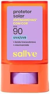 Sallve Protetor Solar Bastão Antimachas FPS 90 com Cor 3-15g