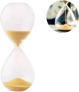 Ampulheta Decorativa de Vidro, Temporizador de Areia de 5, 15 e 30 Minutos (Dourado, 5 Minutos)