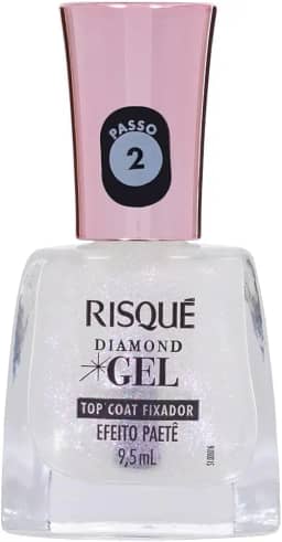 Top Coat Fixador Efeito Paetê Risqué Diamond Gel 9,5ml