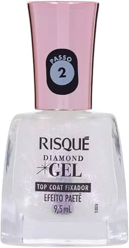 Top Coat Fixador Efeito Paetê Risqué Diamond Gel 9,5ml