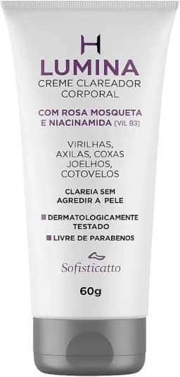 Creme Clareador Lumina 60g – Uniformiza Axilas e Virilhas | Hidratação Profunda, Pele Macia e Tom Mais Claro Naturalmente | Dermatologicamente Testado – Uso Cosmético Anvisa