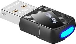AX900Mbps Adaptador USB WiFi 6 para PC, adaptador 2 em 1 Bluetooth 5.4 WiFi. Adaptador transceptor de rede sem fio de banda dupla 2,4G/5G para laptop, desktop, WPA3, suporta Windows 11/10 preto
