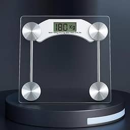Balança Corporal Premium Digital de Vidro Temperado Transparente até 180kg com Display Automática Precisa Fitness Saúde Academia Banheiro Casa Pesagem Inteligente Peso Leve Moderna Inteligente Prática