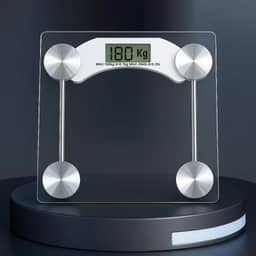 Balança Corporal Premium Digital de Vidro Temperado Transparente até 180kg com Display Automática Precisa Fitness Saúde Academia Banheiro Casa Pesagem Inteligente Peso Leve Moderna Inteligente Prática