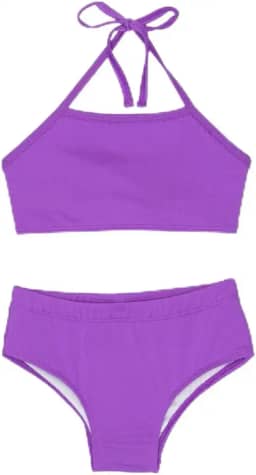 Biquíni Liso Menina Infantil Proteção Solar Uv Praia Verão