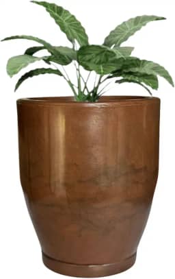 Vaso Redondo Polietileno Planta Cone Bojo Marmorizado Jardim (Marrom Cacau)
