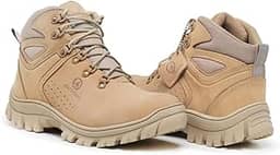 Bota de Trilha Coturno Adventure Arizona Couro Legítimo Blaqueado Palmilha de Gel