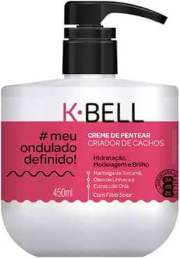 K-BELL Meu Ondulado Definido Creme de Pentear 450ml – Controle do Frizz, Definição Natural e Hidratação Intensa