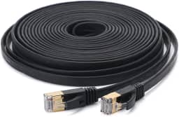 Cabo Ethernet Cat 7 32AWG Cobre livre de oxigênio 10 G s Alta Velocidade 600Mhz Largura de Banda Plana Rede de Internet LAN Patch Cord, Preto 25m POPQ