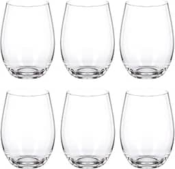 Jogo com 6 Copos de Vidro Balão 470ml Design Elegante e Resistente Ideal para Suco Água Refrigerante Drinks e Café Transparente para Cozinha Bar e Restaurante