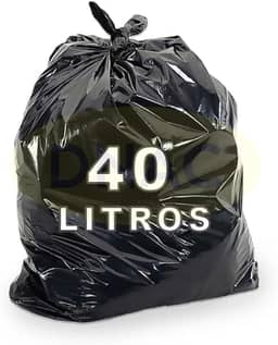 Saco De Lixo Preto 40L 43x53cm 3,5 Micras Para Coleta Seletiva Com 100 unidades - Dnac