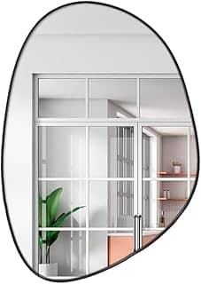 Espelho Decorativo Orgânico 60x40cm Design Moderno e Sofisticado para Parede de Sala Banheiro ou Lavabo Ideal para Ampliar e Valorizar a Decoração (Preto)