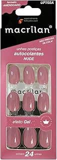 Unhas postiças formato amendoado com adesivo - nude - Plástico ABS UP703A - Macrilan
