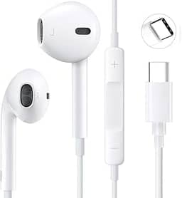Fone de Ouvido Tipo C com Microfone – Compatível com Todos Celulares com Entrada USB-C, Smartphones, Tablets, Notebooks, Iphone e Android, Com Fio, Estéreo