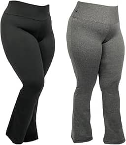 Kit 2 Flares Plus Size Suplex Flanelado Cós Alto PRETO-CINZA G3