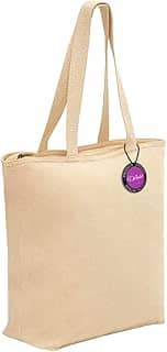 Sacola Ecobag 48x40cm em Algodão com Zíper Safe TopGet (Natural)