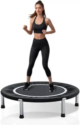 NOVEVE Trampolim Jump Profissional,Jump Cama Elastica Ginástica Com Capa Saia Diâmetro 1 M 200kg Preto