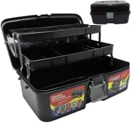 Maleta Organizadora com 2 Bandejas Multiuso para Pesca Tralha e Caixa de Ferramentas