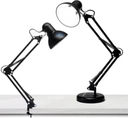 Luminária Articulada De Mesa Abajur Tipo Pixar Com Base E Garra (Preto)