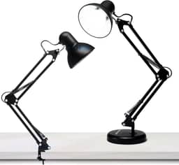 Luminária Articulada De Mesa Abajur Tipo Pixar Com Base E Garra (Preto)