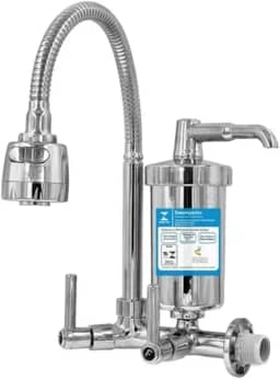Link Metais, Torneira Flexível de Inox Com Filtro Para Cozinha Instalação de Parede