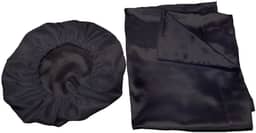 Kit 2 Fronhas 50x70 +1 Touca De Cetim Anti Frizz Preta