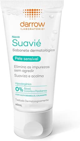 Darrow Suavié Sabonete Líquido Dermatológico com Alfa Bisabolol e Aloe Vera que Limpa Suavemente, Hidrata e Acalma Peles Sensíveis, 60ml