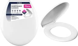 Atlas - Assento Sanitário Plástico Almofadado Clássico com Kit de Fixação, Cor Branca