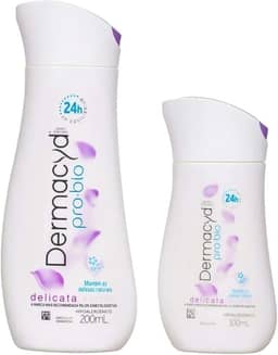 Sabonete Íntimo Dermacyd Delicata Jasmim Kit com Duas Unidades 200ml + 100ml Contra Maus Odores Equilibra o pH, Proteção 24 horas.
