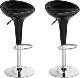 Kit 02 Banqueta Duoffice Tulipa Bancada Giratória Alta Du72