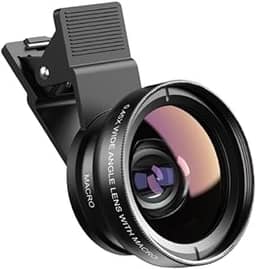 Lente Para Celular 2 em 1 Efeitos Macro 12.5x Para Detalhes de Objetos e Angular 45° Para Fotos e Vídeos Expansivas Qualidade HD 4K