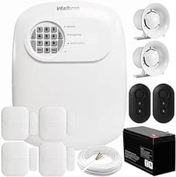 Kit Central de Alarme Anm 24 Net Intelbras + 4 Sensores Xas 4010 Smart + Bateria + Sirene + Cabo