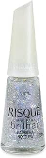 Esmalte Risqué Livre para Brilhar Glitter Prata Capricha no Glow 8ml