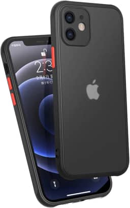 Capa de telefone projetada para iPhone 12 – Capa à prova de choque para iPhone 12, câmera totalmente coberta, proteção contra quedas de grau militar, capa protetora rígida fina translúcida para iPhone