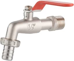 Torneira de Esfera Metal Inox ½″ x ¾″ para Jardim, Tanque ou Área Externa – Alta Durabilidade, Acionamento ¼ Volta, Acabamento Prateado