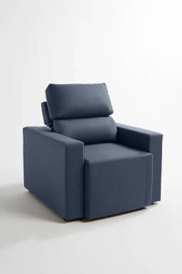 Sofá Cama Solteiro Retrátil 90cm Aconchegante 1 Lugar LIMOVDECOR (Azul)