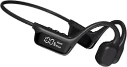 Fone de ouvido IPX8 à prova d'água de condução óssea sem fio Bluetooth 5,4 + 32 GB de RAM MP3 Player HiFi Music Sport Swimming Headset com microfone (preto)