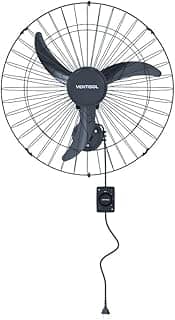Ventisol Ventilador de Parede Oscilante, 3 Pás Premium, Preto, 60cm, 127V