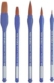 Kit Pincel P/Aquarela Acrilica Guache Pentel Neo Sable 5 Unidades