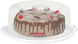 Sanremo - Porta Bolo Plástico Redondo de 35,5cm, Linha Casar