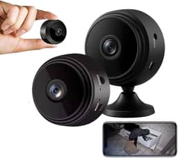 Kit 2 Mini Câmeras Espiã Wifi HD Portátil Sem Fio Visão Noturna Gravador de Voz Suporta Cartão Babá Eletronica Camêra de Segurança