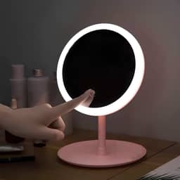 Espelho Para Maquiar Penteadeira Camarim De Maquiagem Com Luz Led Touch E Aumento Portátil