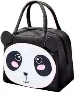 Lancheira Escolar Bolsa Termica Infantil Com Estampas De Animais 3D Marmita Para Meninos E Meninas Manter Os Lanches Frescos Marca LC Pagotti (PANDA PRETO)