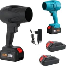 Soprador de Folhas Sem Fio 48V, Bateria de Lítio com Carregador, Turbo Portátil