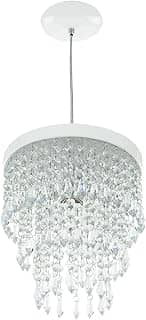 Lustre Pendente De Cristal Acrílico Manucrillic Branco