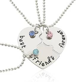 3 Peças Colar Melhores Amigas Coração Best Friends Forever
