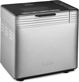 Cuisinart Máquina de fazer pão, máquina de pão de convecção de aço inoxidável com 16 opções de menu, 3 tamanhos de pão até 900 g, 3 cores de crosta, inclui copo medidor, colher e gancho de amassar