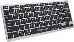 C3Tech, K-BT50BK, Teclado Bluetooth Recarregável, sem fio, compacto atalhos Multimidia Anti-Respingo bateria interna recarregavel com cabo USB tipo C, Preto